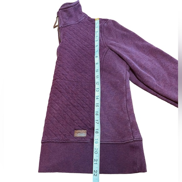LL Bean Quilted Mock Neck Quarter Zip Kangaroo Pocket Women Size Petite Medium - Picture 3 of 8